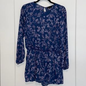 Lucca couture 3/4 sleeve blue romper